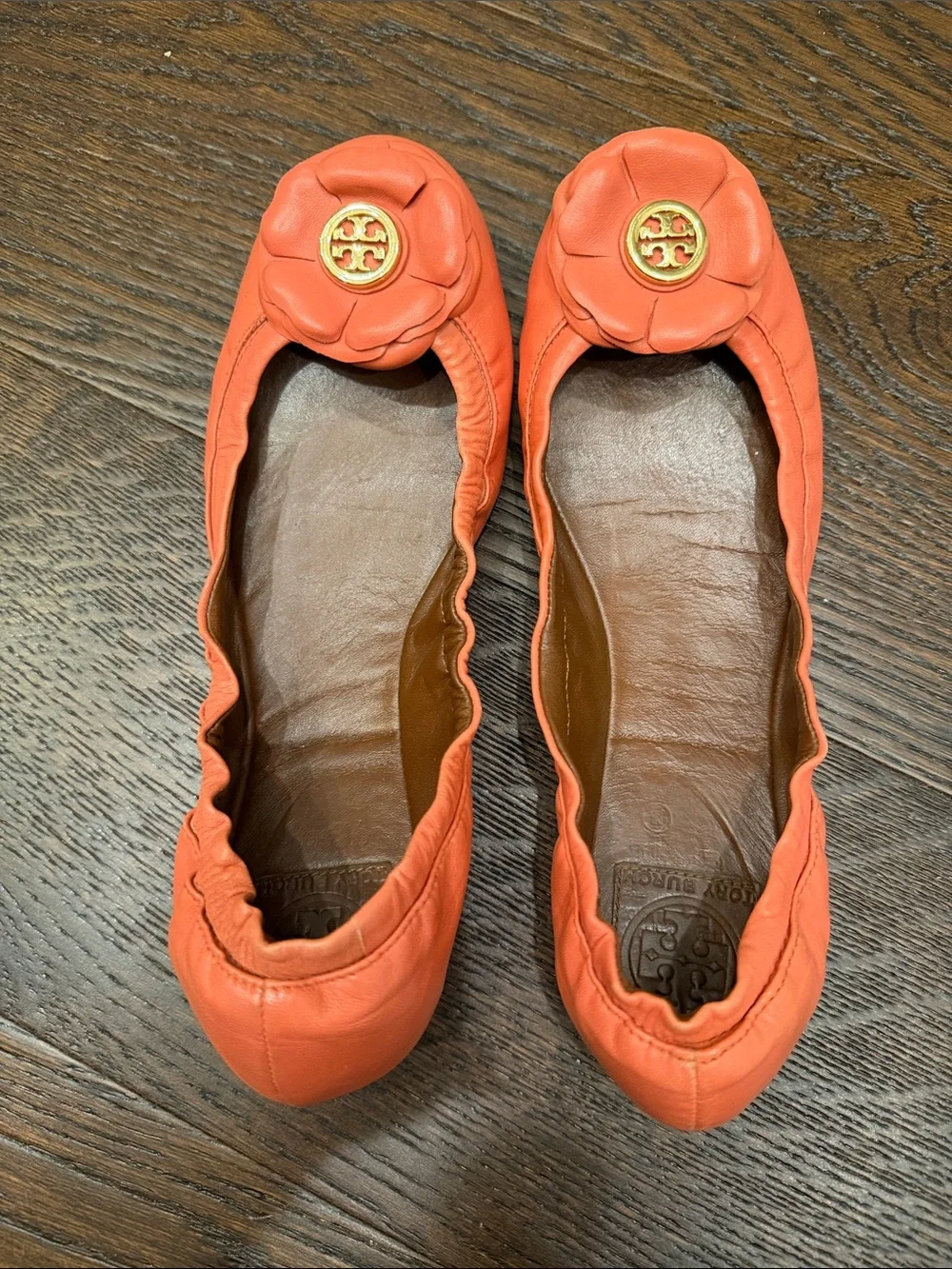 Tory Burch Samba Orange Blossom Flats